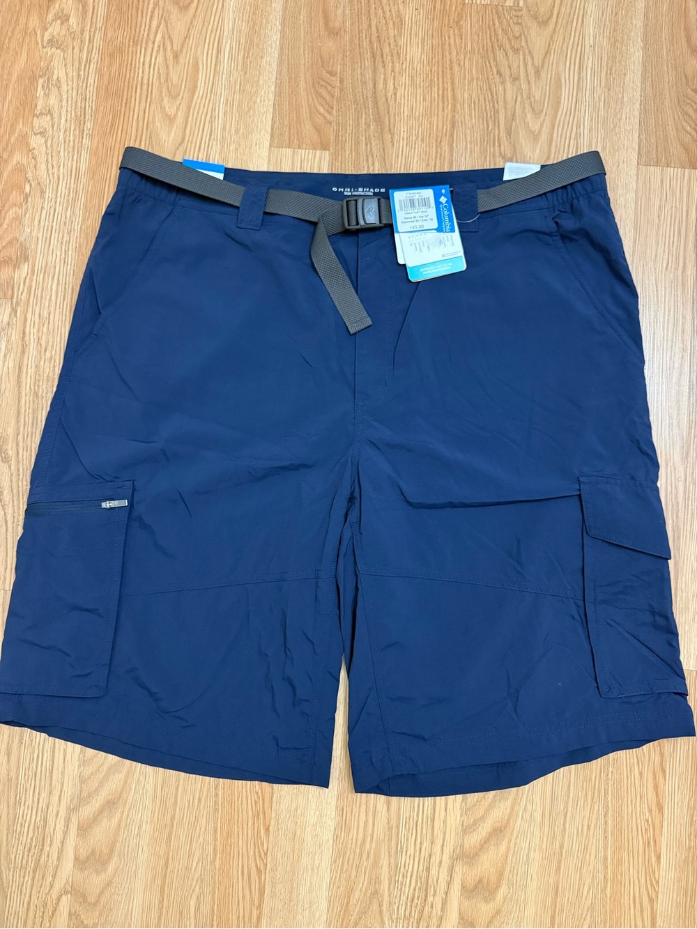 Columbia Omni-Shade Cargo Shorts Blue Fishing Hiking Camping Mens Size 40